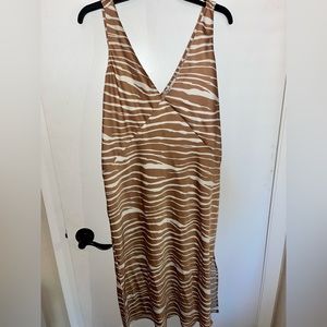 Tan zebra print sleeveless dress